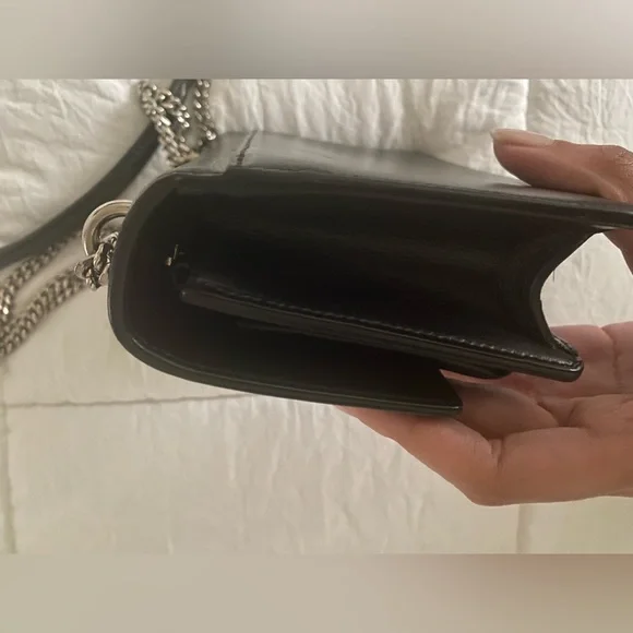 Black Saint Laurent Kate Small Grain De Poudre Shoulder Bag on Chain - Picture 7 of 11